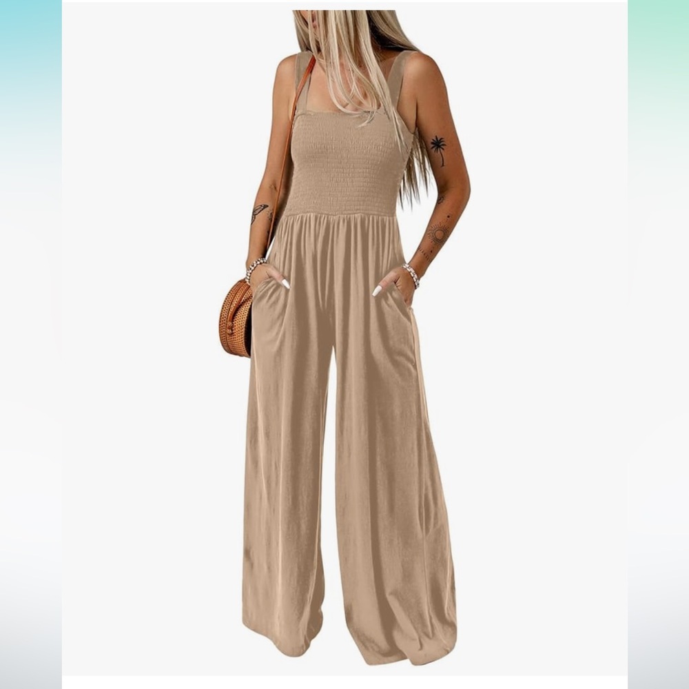 Chic Tan Sleeveless Jumpsuit